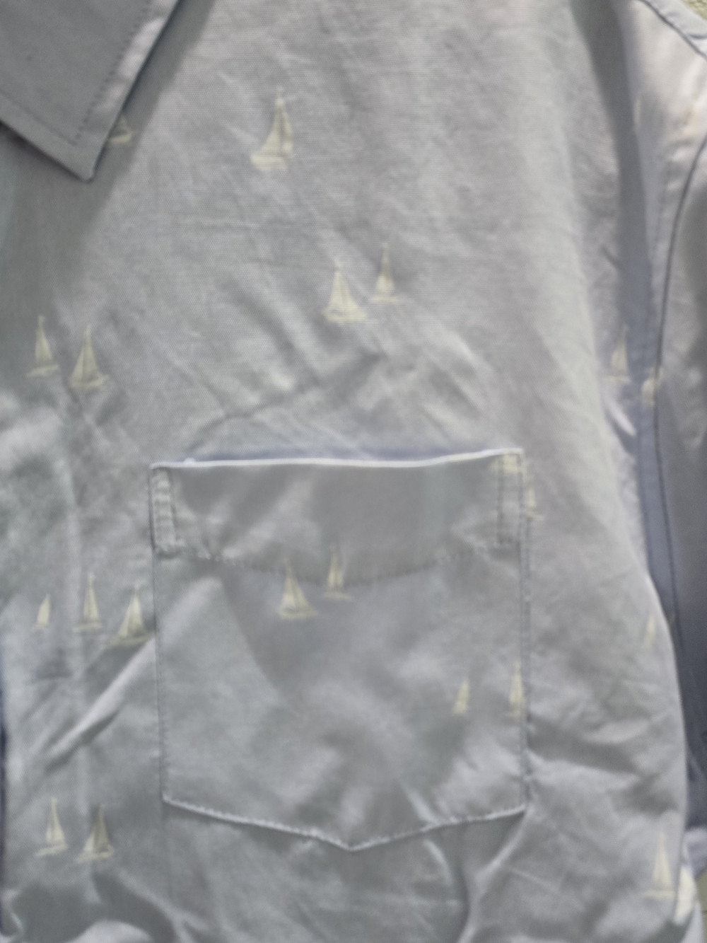 PD&C Light Blue Short-Sleeve Button-Down Shirt with Sailboat Print - Picture 2 of 7